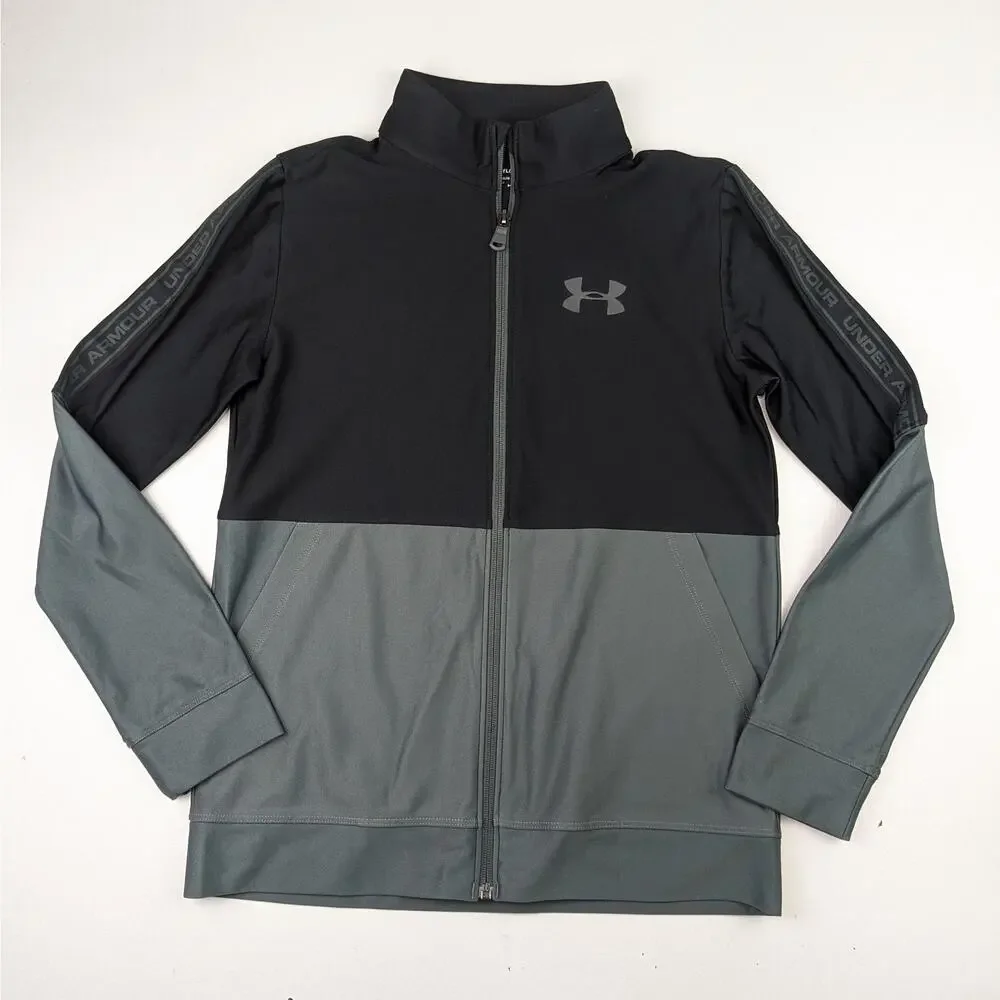 Under Armour Black/Gray Zip Up - Youth Large
